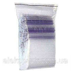Пакет струна 10*10 100 шт фіолетова полоса 50 мк (6000ящ)