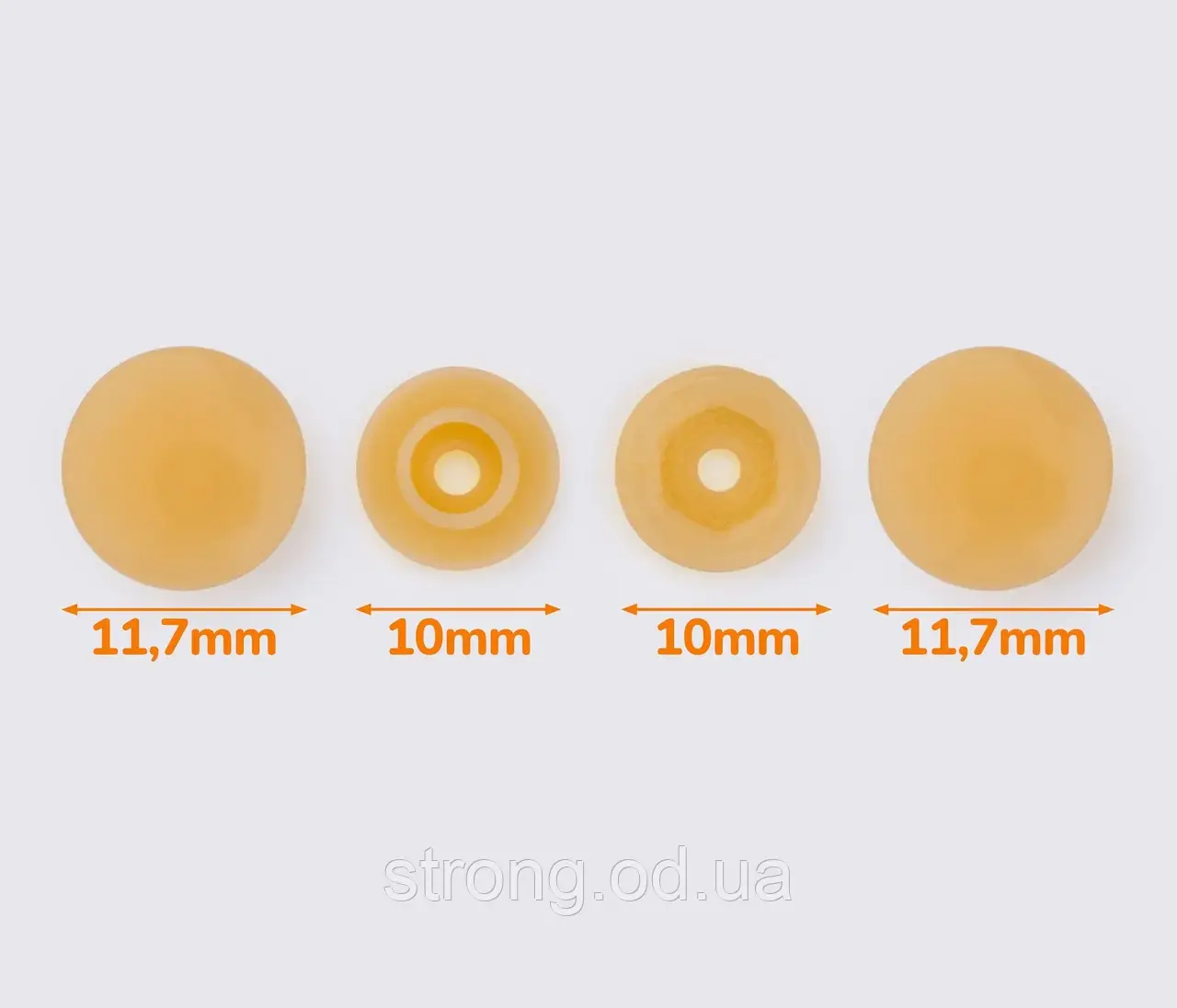 Кнопка пластикова 12мм Т-5 Світло-жовті (50шт.)