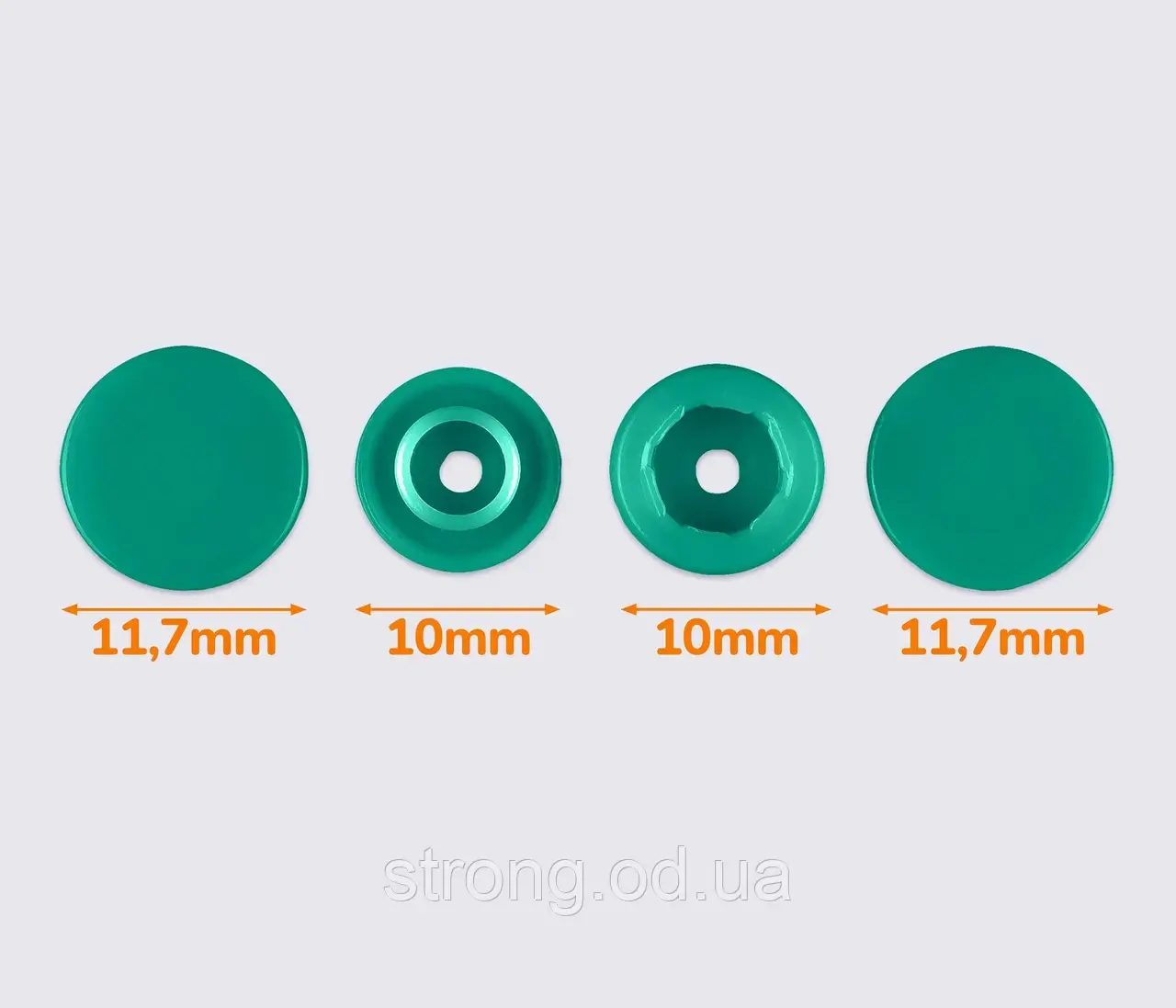 Кнопка пластикова 12мм Т-5 Темно-мятні (50шт.)