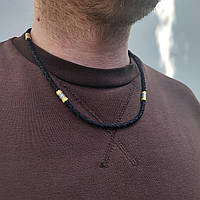 Шнурок з срібними закінченнями і вставками Meridian 925 проби в позолоті і чорнінням 846/4з