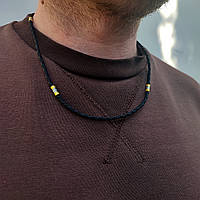 Шнурок з срібними закінченнями і вставками Meridian 925 проби в позолоті і чорнінням  846/3з