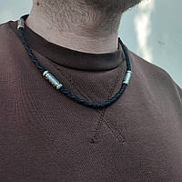 Шнурок зі срібними закінченнями та вставками Meridian 925 проби 846/5к