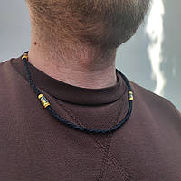 Шнурок з срібними закінченнями і вставками Meridian 925 проби в позолоті і чорнінням 846/4скз