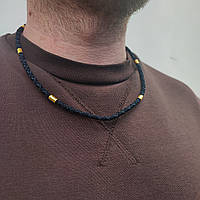 Шнурок з срібними закінченнями і вставками Meridian 925 проби в позолоті і чорнінням  866/4глз