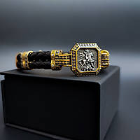 Православний браслет зі срібними вставками Кпл06з