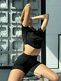 Фітнес костюм топ та шорти з імітацією білизни та скульптурування, фото 7