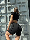 Фітнес костюм топ та шорти з імітацією білизни та скульптурування, фото 9