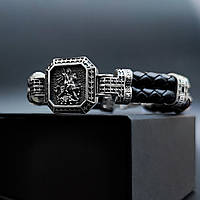 Православний браслет зі срібними вставками Кпл06