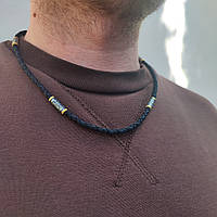 Шнурок з срібними закінченнями і вставками Meridian 925 проби в позолоті і чорнінням 846/4кз