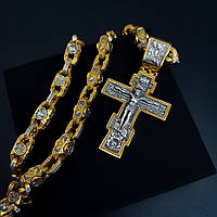 Срібний хрестик і ланцюжок зі срібла 925 проби з позолотою 5136з+Кр0212з