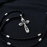 Срібний хрестик з ебеновим деревом із чорнинням Кр011е (Без шнурка)