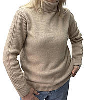 Стильний базовий светр гольф із високим коміром  кашеміровий з ангорою Розмір: 46–50