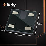 Ваги аналітичні Ruhhy 20676 black, електронні, до 226 кг, LCD, Bluetooth, Feelfit, фото 3