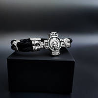 Православний браслет зі срібними вставками Кпл04