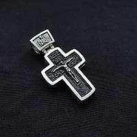 Срібний хрестик з ебеновим деревом із чорнинням Кр013е