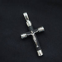 Срібний хрестик з ебеновим деревом із чорнинням Кр012е
