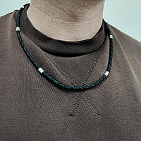 Шнурок зі срібними закінченнями та вставками Meridian 925 проби 866/4гл