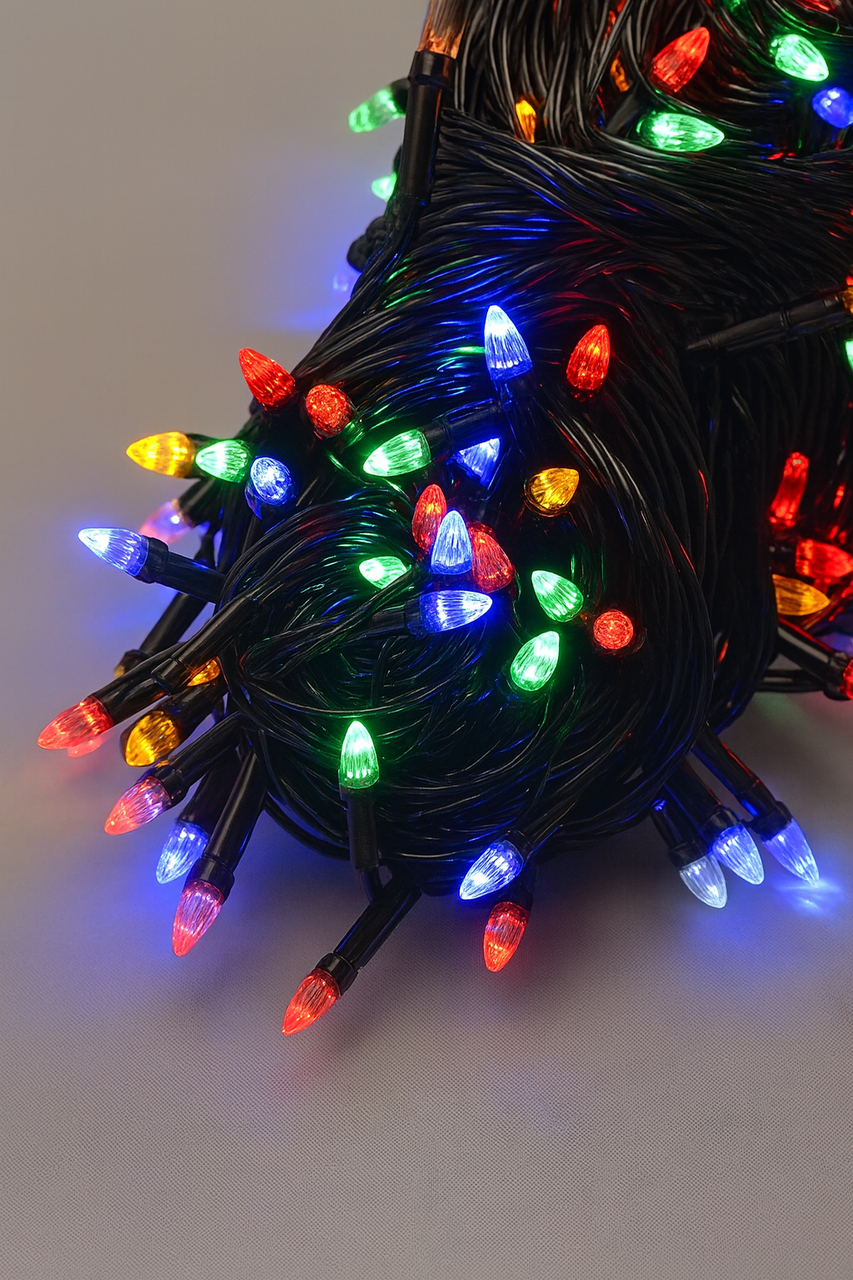 Гірлянда "Конус, велика лампа" 10м 200л Мультиколір