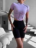 Костюм велосипедки і топ для спорту з імітацією білизни та скульптурування, фото 5