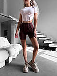Комплект для фитнеса рашгард и велосипедки з імітацією білизни та скульптурування, фото 2