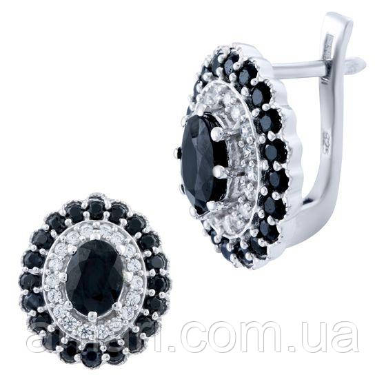 Срібні сережки Komilfo з натуральним сапфіром 6.318ct (0468860), фото 1