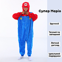 Детская пижама кигуруми Супер Марио теплый костюм-кигуруми для мальчика и девочки Super Mario