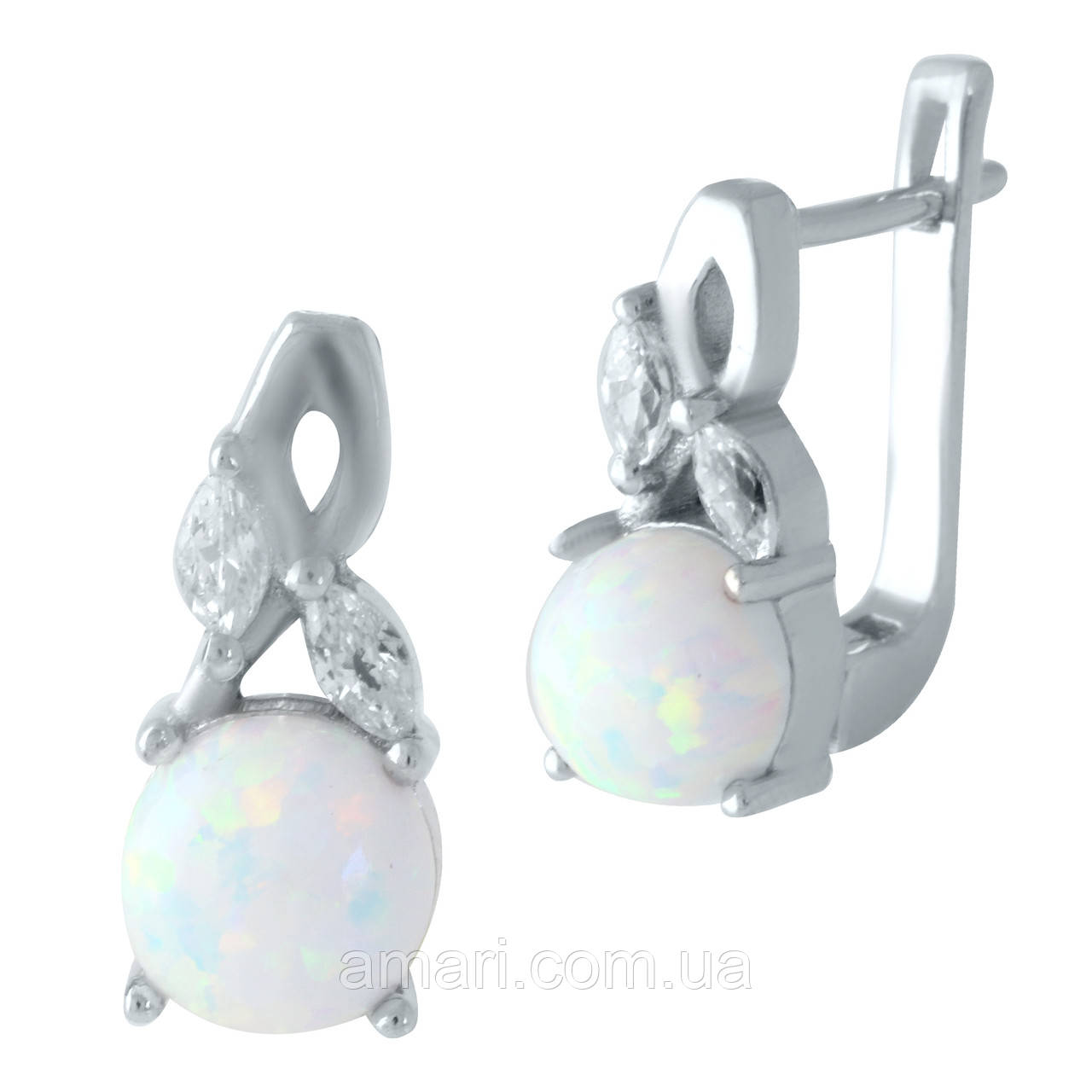 Срібні сережки Komilfo з опалом 1.508ct (1958704), фото 1