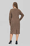 Жіноча сукня великого розміру Софі трикотажна тепла осінньо-зимова 50–60 капучино, фото 5
