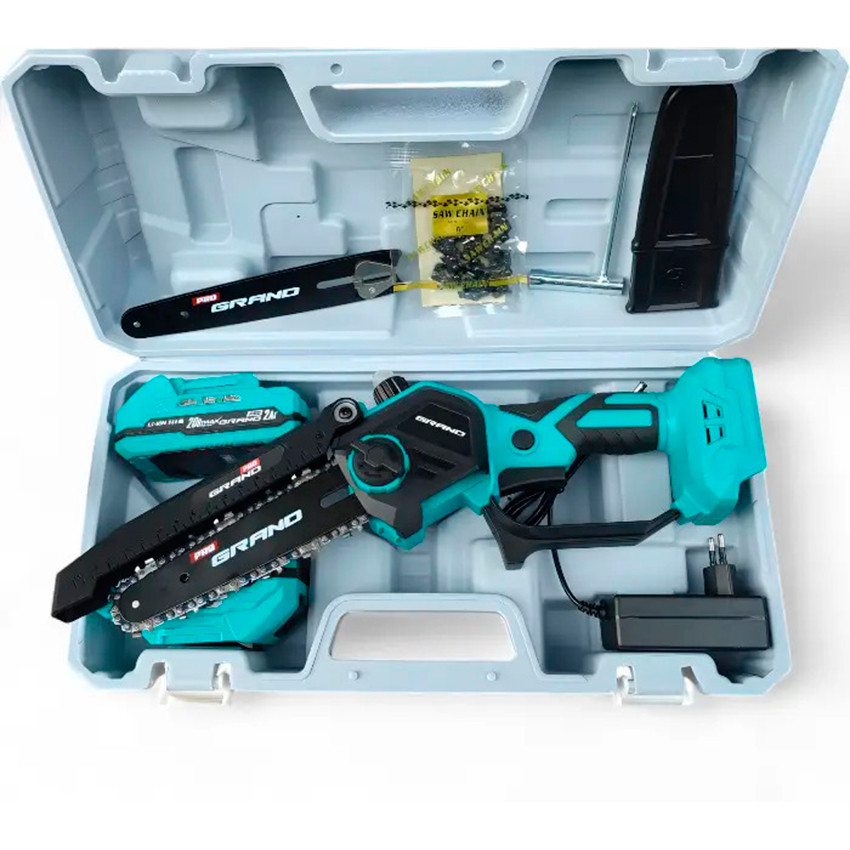 Акумуляторна ланцюгова пила Чехія АПЦ-6/2-2 Безщіткова (2 шини+2 ланцюги в кейсі), фото 1