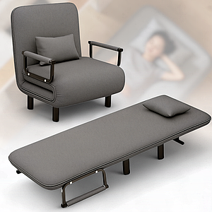 Крісло-ліжко складане сіре 80×80×68 см | Ліжко 190×80 см