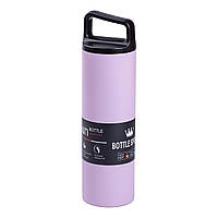 Термос 500 мл нержавеющая сталь двойные стенки сохраняет тепло 6 ч Фиолетовый, Термос питьевой 500 мл с ручкой