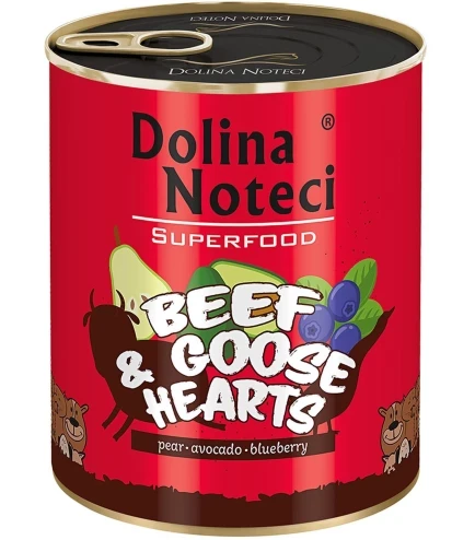 Консерва Dolina Noteci Superfood для собак з яловичих і гусячих сердець 400гр, фото 1