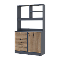 Міні-кухня Doros Лея Графіт/Дуб Евок ДСП 100х43х171 (81359336)