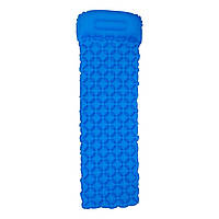 Надувний туристичний матрац 190х55х3 см TPU 40D Нейлон Синій у чохлі, Похідний матрац одномісний
