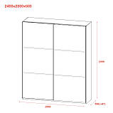 Шафа купе Doros G-Caiser Графіт/Графіт 2 ДСП / 3 частини 200х60х240 (42005230), фото 7