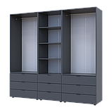 Шафа для одягу Doros Гелар Графіт 2+2ДСП з пеналом 215х49.5х203.4 (42005171), фото 3