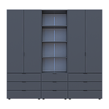 Шафа для одягу Doros Гелар Графіт 2+2ДСП з пеналом 215х49.5х203.4 (42005171), фото 4
