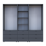 Шафа для одягу Doros Гелар Графіт 2+2ДСП з пеналом 215х49.5х203.4 (42005171), фото 5