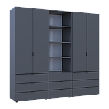 Шафа для одягу Doros Гелар Графіт 2+2ДСП з пеналом 215х49.5х203.4 (42005171), фото 6