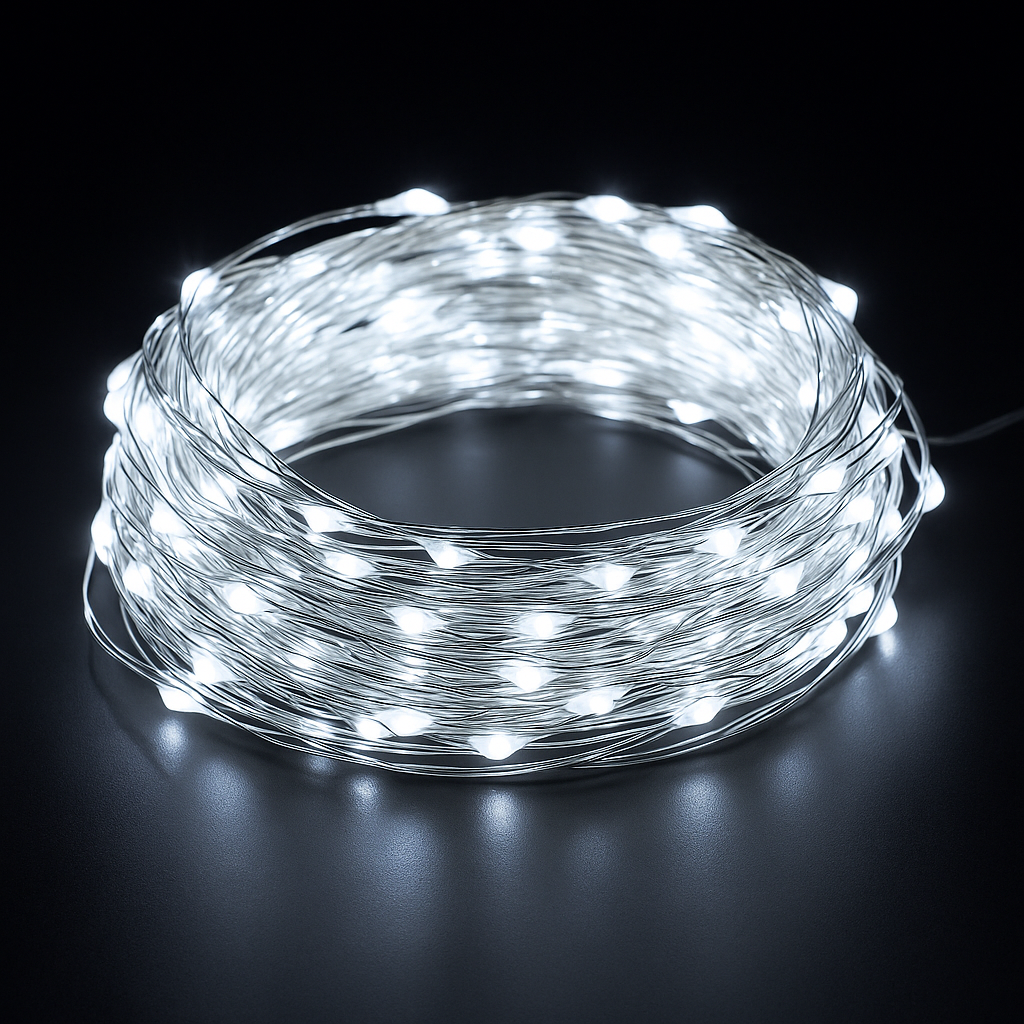 Мережева Гірлянда Нитка, Росса З пультом 100 м Холодний білий