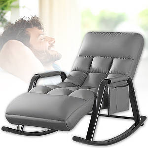 Крісло-гойдалка регульоване з підлокітниками 145х60х55 см