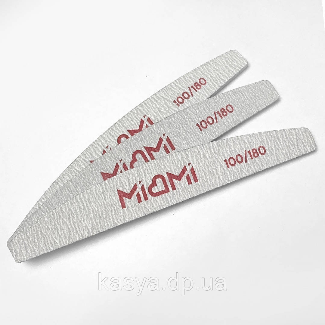 Пилка для нігтів Miami 100/1800 Half, півколо, фото 1