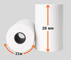 Касова стрічка 28 мм х 21 м - термопапір для касових апаратів, упаковка 360 шт | Інфортест
