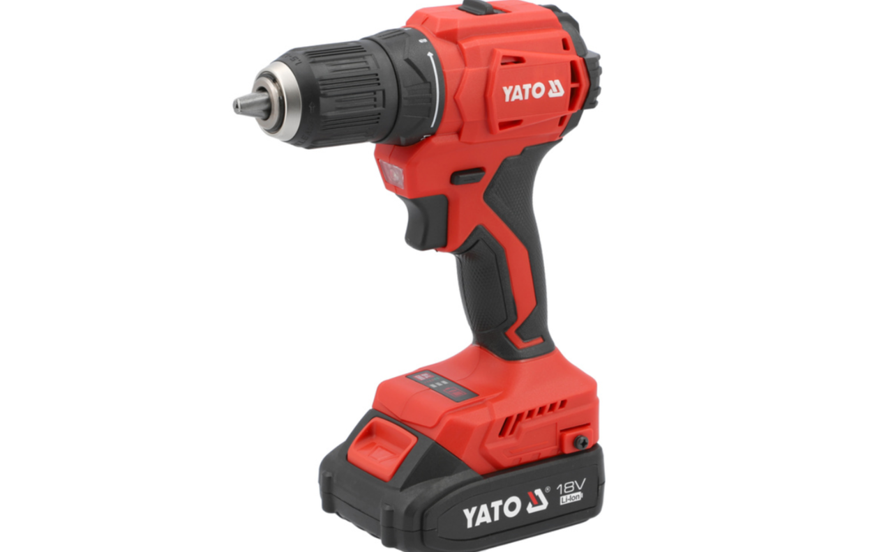 Дриль-шуруповерт 18В, 45Нм - дві акумуляторні батареї по 2 Аг YATO YT-8277905