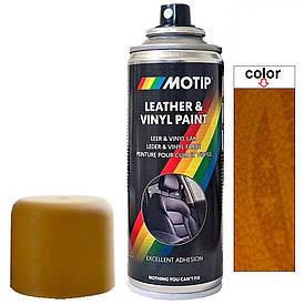Фарба спрей для шкіри Вохра напівматова Motip Ocher Semi Gloss Leather Paint RAL 8001M 200мл