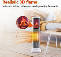 Обігрівач електричний тепловентилятор з імітацією каміна Carruzzo 2000 Вт Портативний обігрівач камін тепловентилятор з пультом