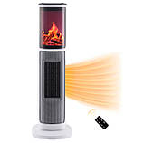 Обігрівач електричний тепловентилятор з імітацією каміна Carruzzo 2000 Вт Портативний обігрівач камін тепловентилятор з пультом, фото 9