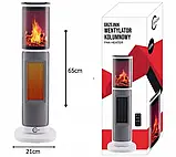 Обігрівач електричний тепловентилятор з імітацією каміна Carruzzo 2000 Вт Портативний обігрівач камін тепловентилятор з пультом, фото 4