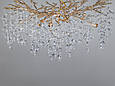 Підвісна кришталева люстра Гліцинія, 10 ламп, золотиста, фото 3