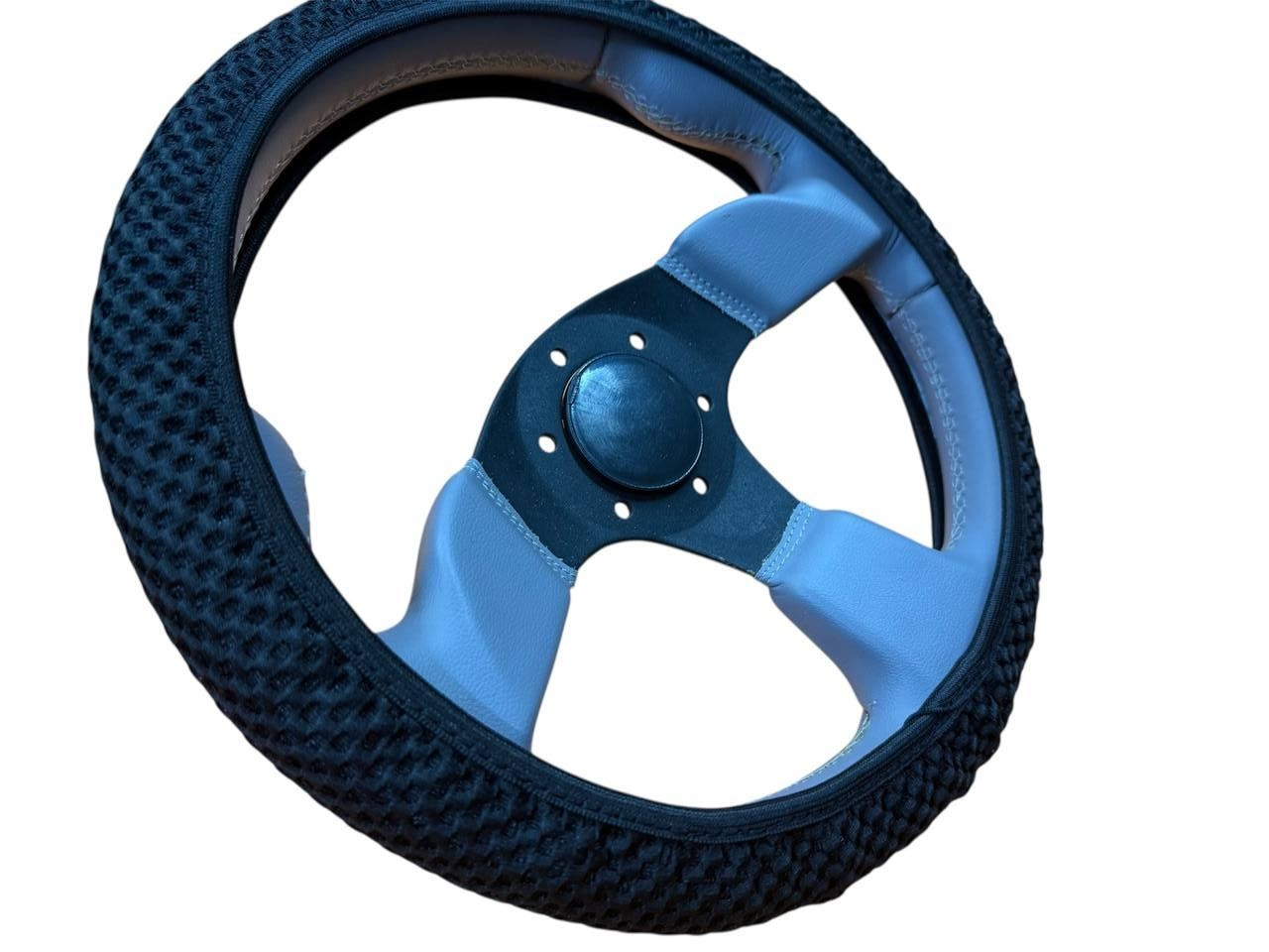 Чохол на кермо. Обплетення на кермо. Чохол універсальний чорний М 37-39 см